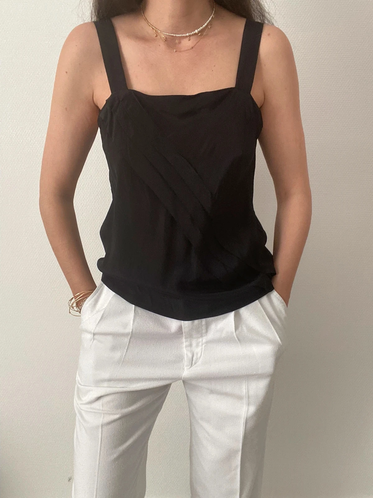 🌺Top met schouderbanden in retrostijl met plooien – photo 4